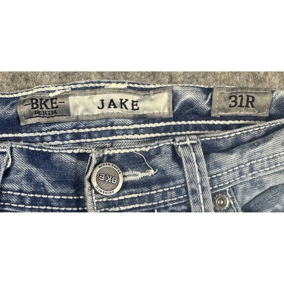 BKE Buckle Jake Jeans Men’s 31x32 Regular Fit Blue Straight Distressed READ - Picture 9 of 12